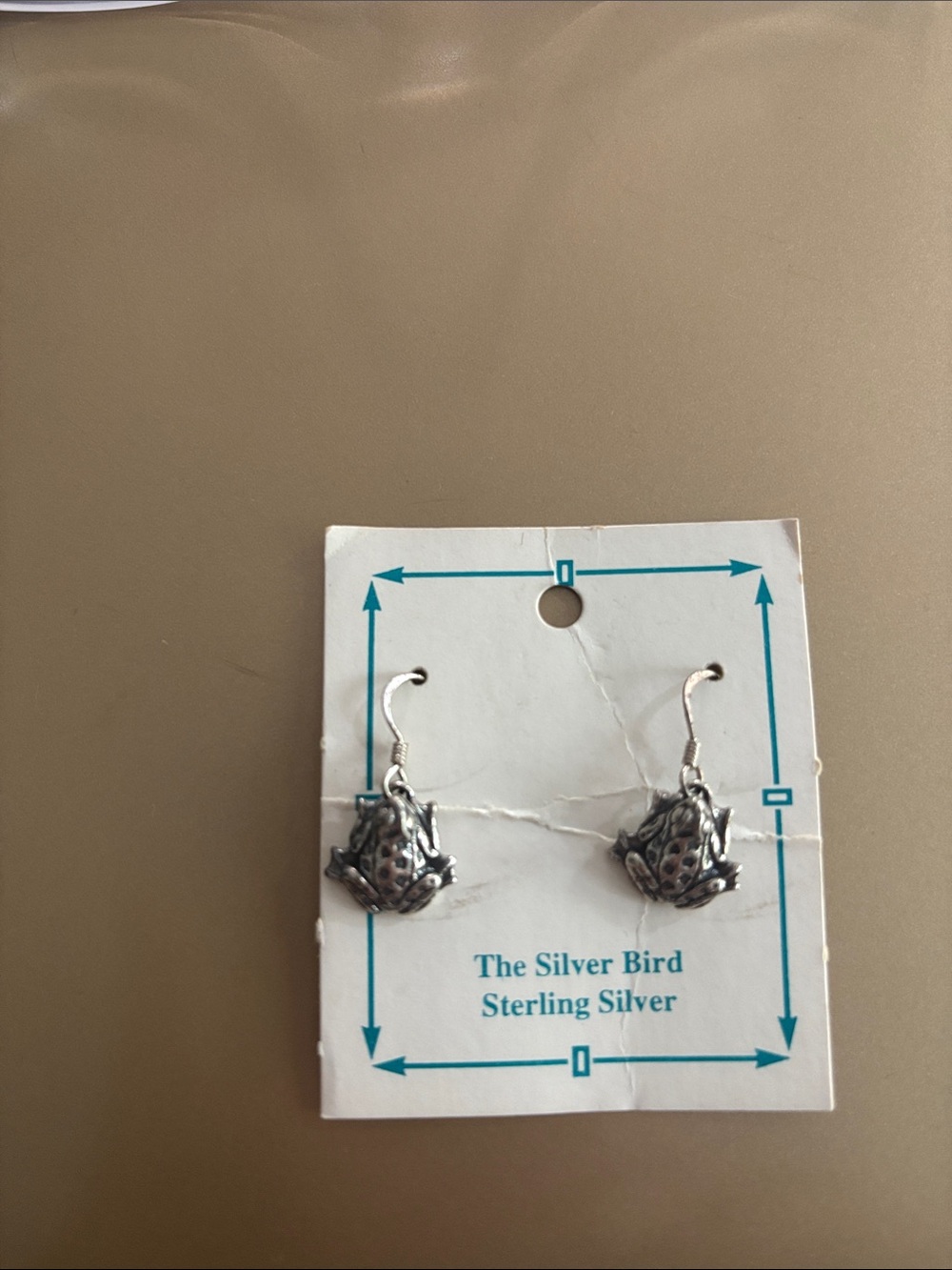 NWT Sterling Silver Frog Drop Earrings -